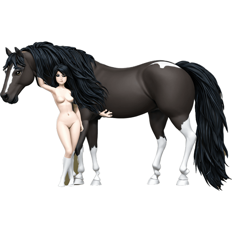 nude girl with horse emoji