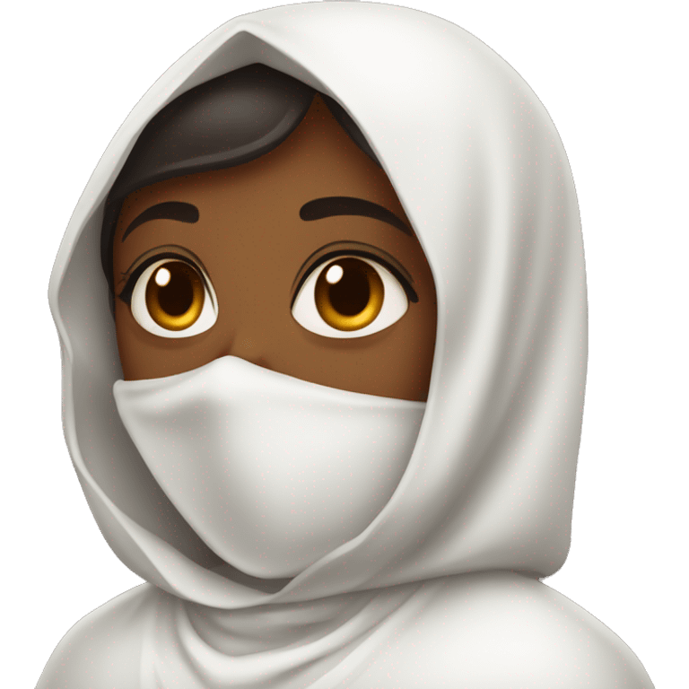 brown girl vampire wearing a white babushka emoji