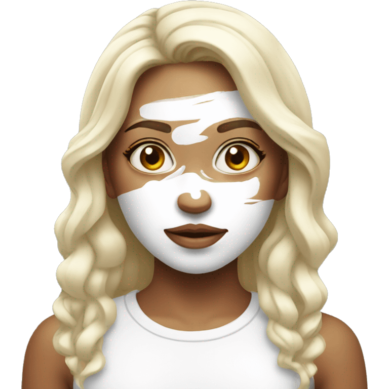 Girl with white paint on face emoji