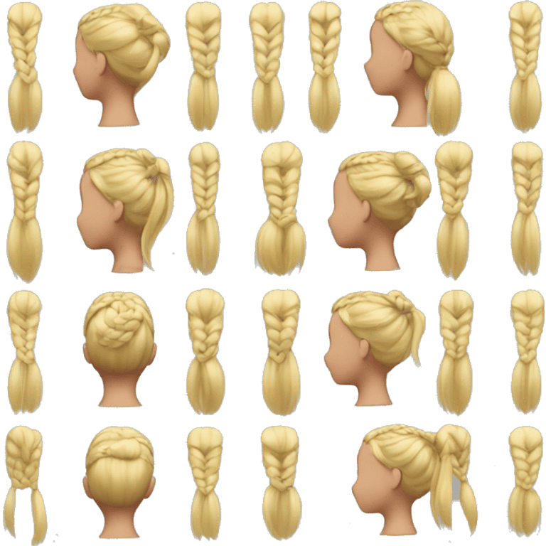 Back of blonde girls head with one braid emoji