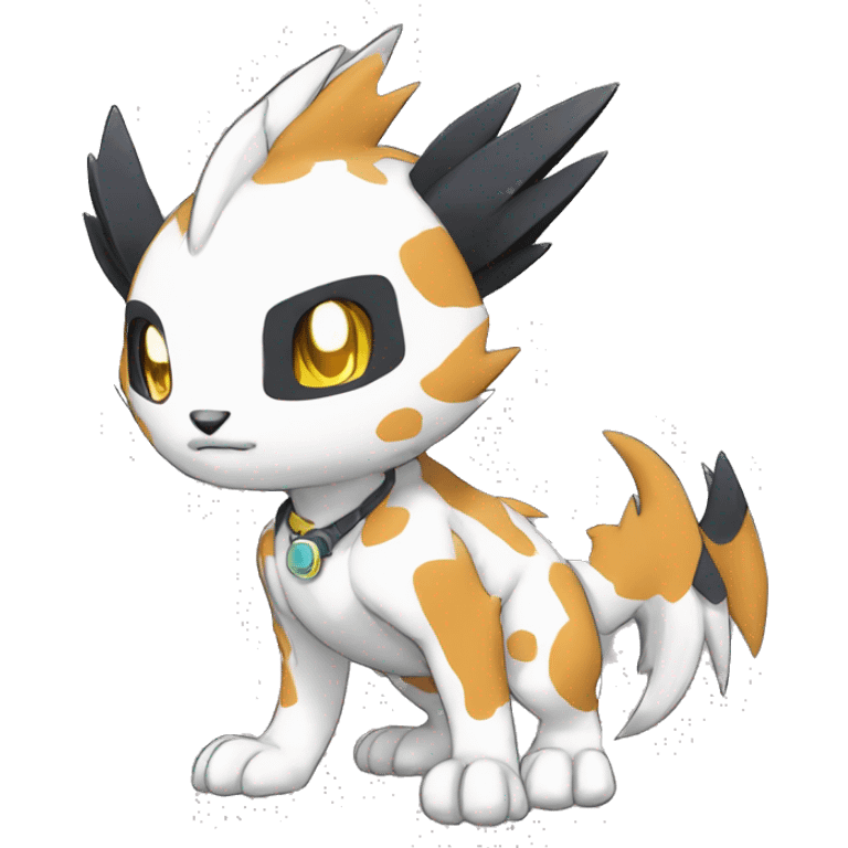 cute cool edgy Digimon-Fakemon-animal with cool markings full body emoji