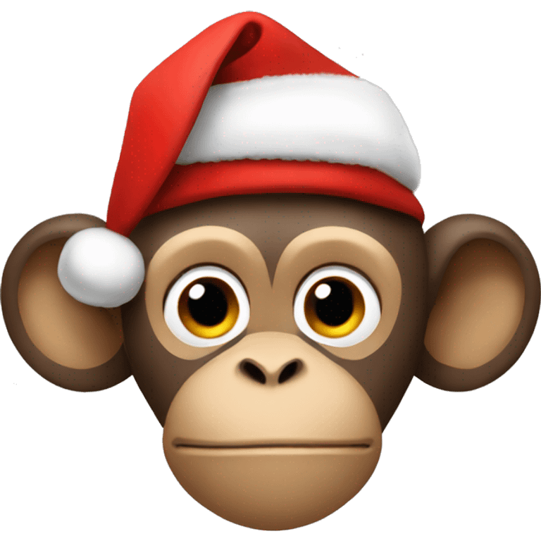 Monkey wearing a Santa hat emoji