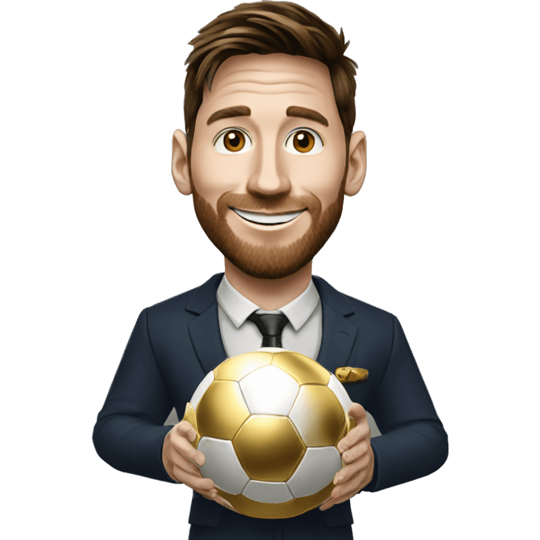 Messi avec le ballon d'or en cérémonie du ballon d'or emoji