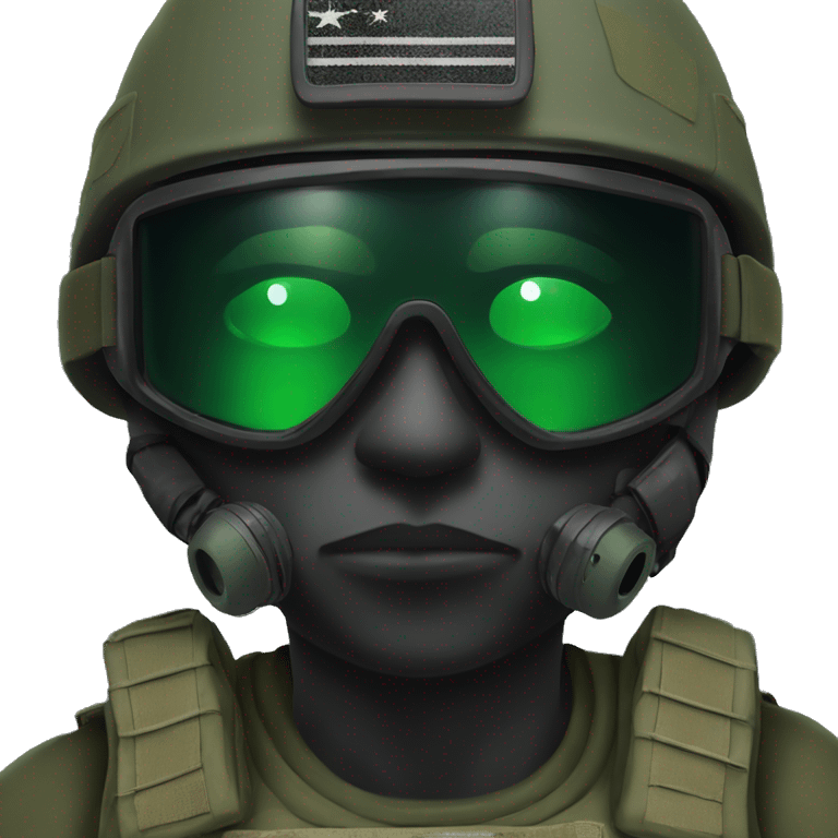 Special Forces Soldier wearing mask and night vision goggles emoji