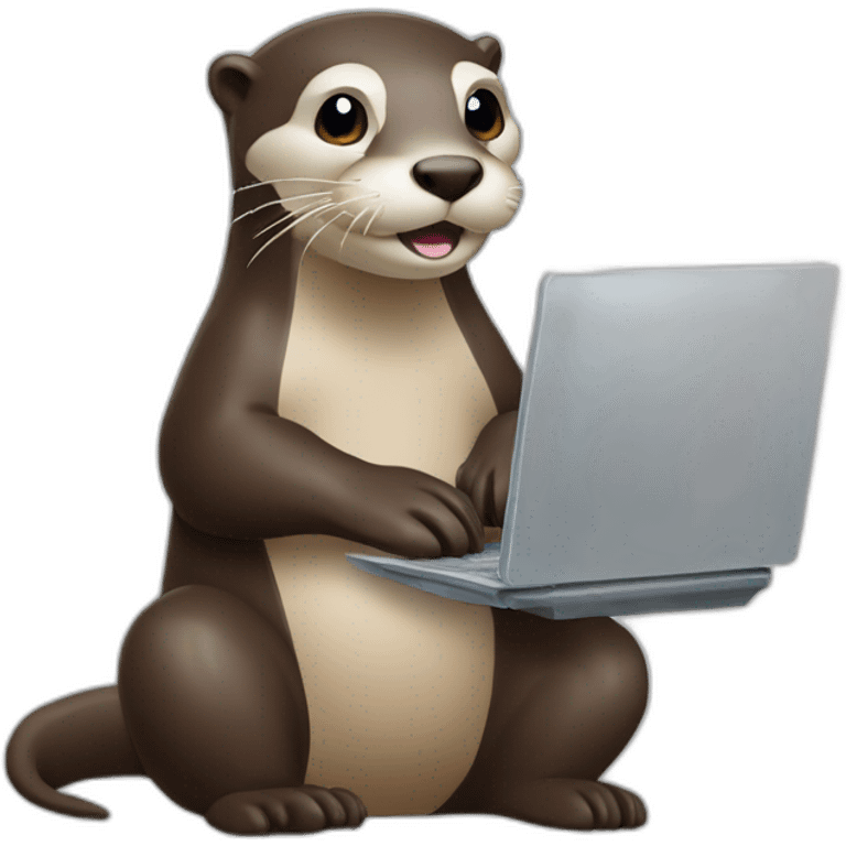 otter on computer emoji