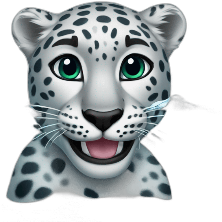 swimmer snow leopard emoji