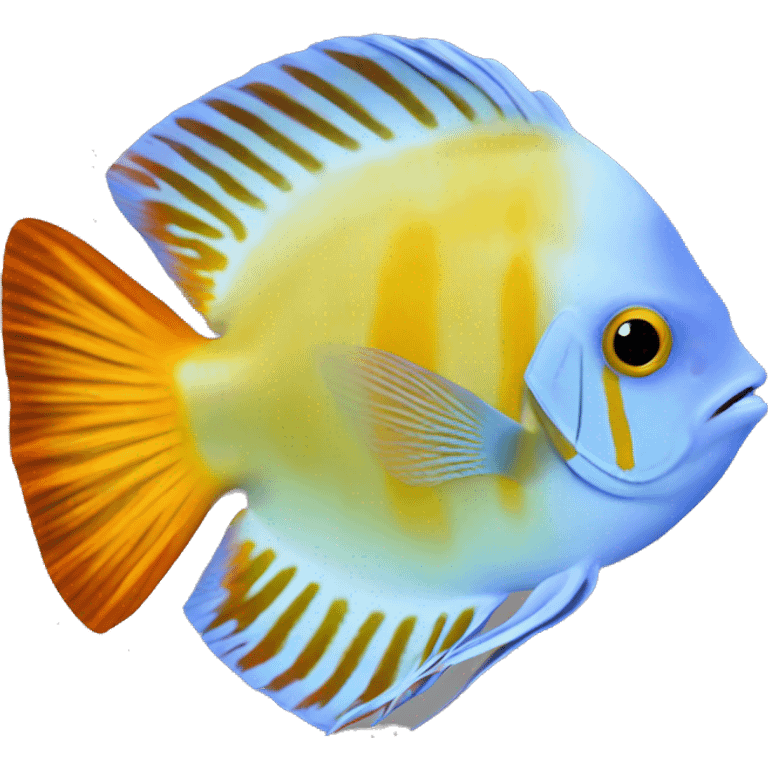 DISCUS SYMPHYSODON YELLOW and orange emoji