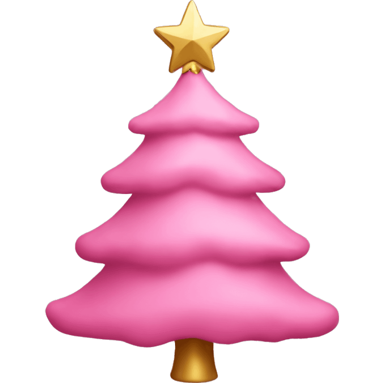 pink christmas tree with a gold star on too emoji