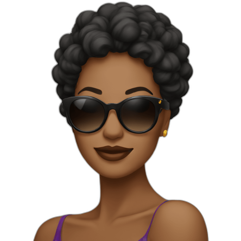 Beautiful Black women sunglasses emoji