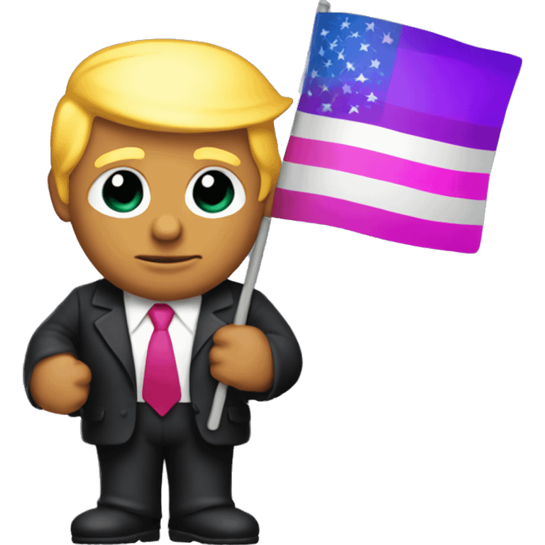 Donald trump realistic holding gay pride flag emoji