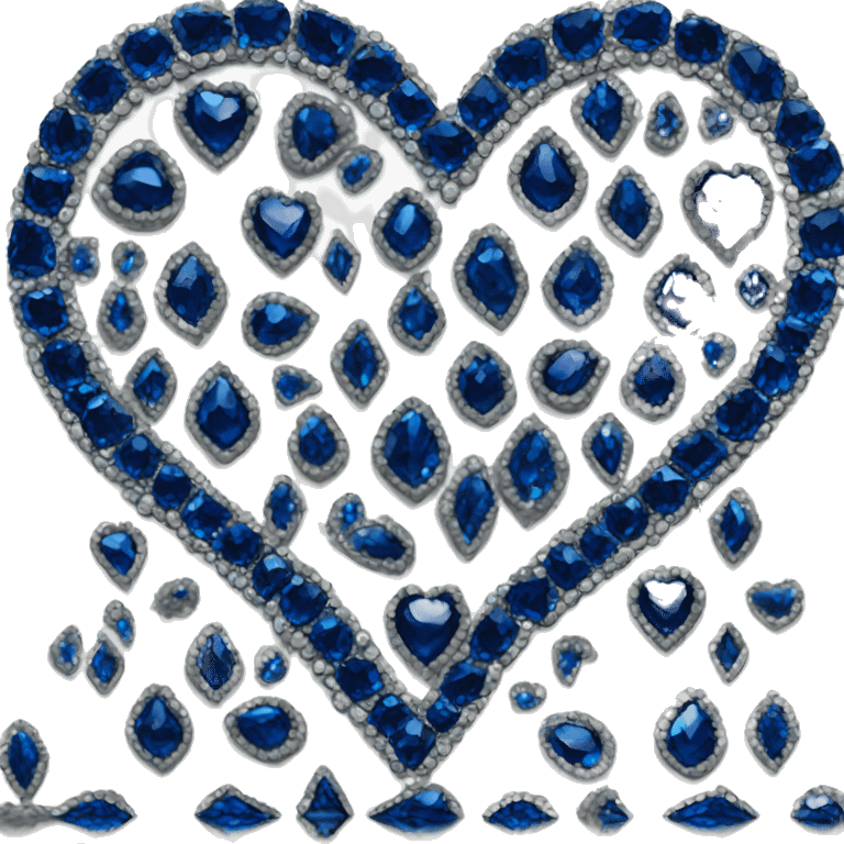 Dark blue jewelled heart  emoji