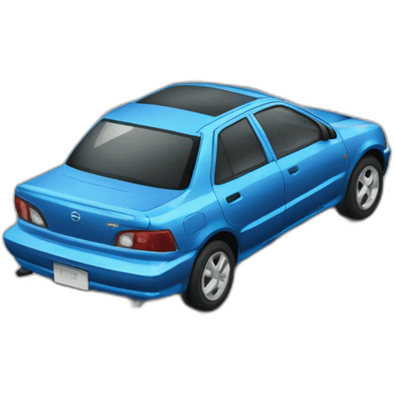 Car Mazda 323 BG in the japanese city emoji