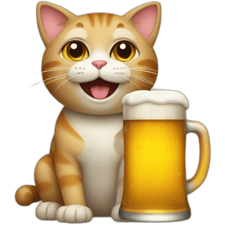 cat holding beer emoji