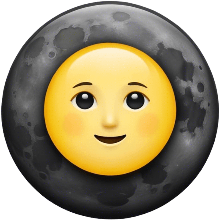 Un cercle qui représente un côté la lune de couleur noir et de l’autre le soleil  emoji