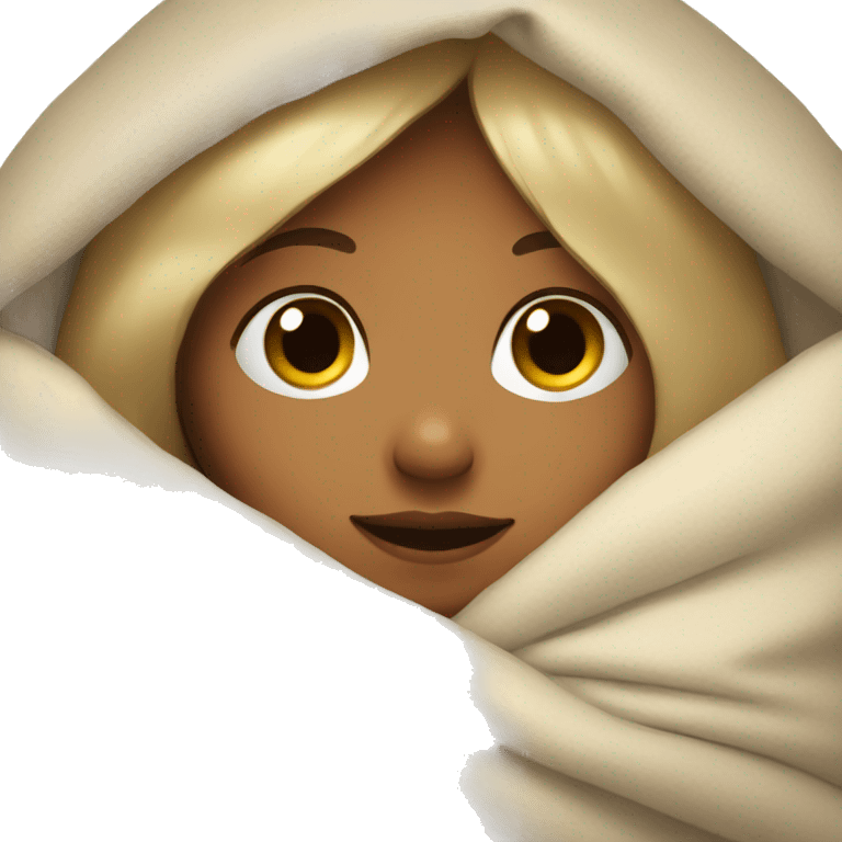 Girl Cozy up in a blanket emoji