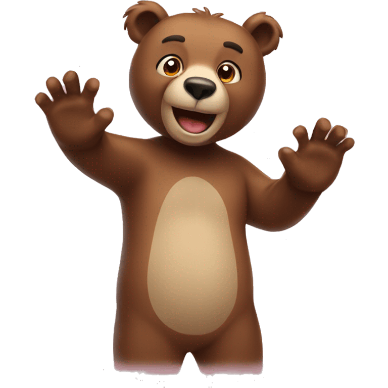 A bear waving good bye emoji