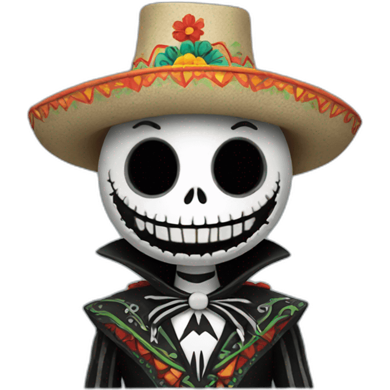 Jack Skellington with mexican costume emoji