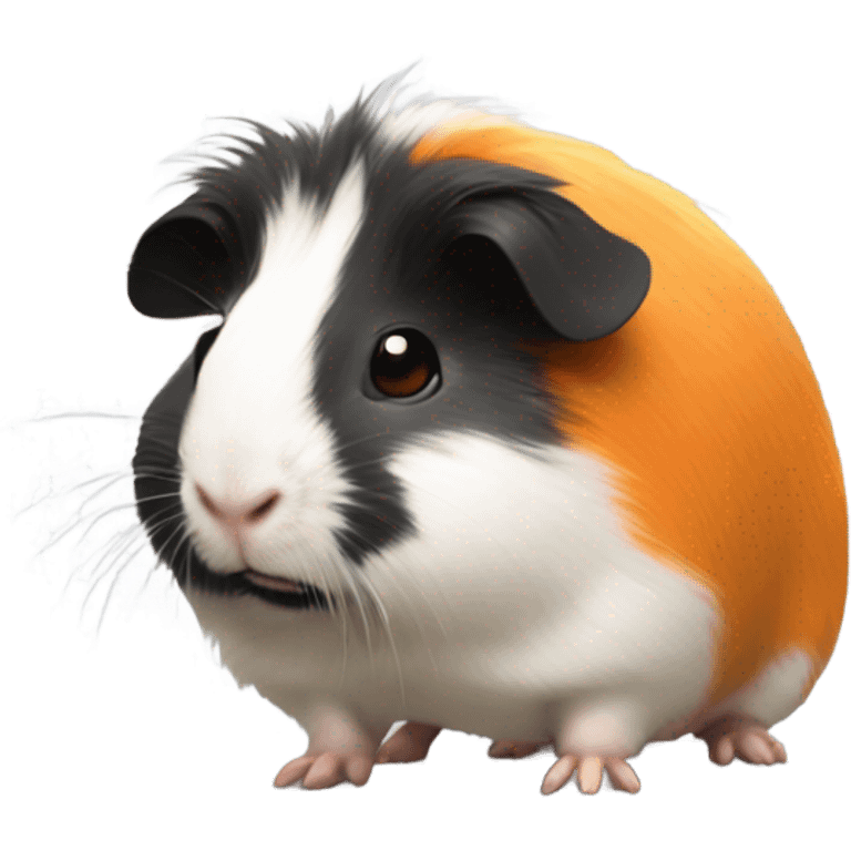 Guinea pig with orange fur and some black fur like pants and some black fur near the eyes ant a little white fur on the head emoji