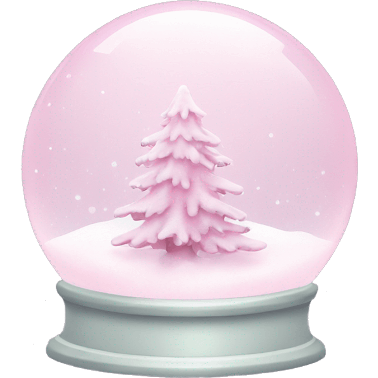 Pastel pink snow globe emoji