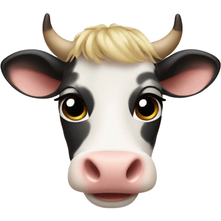 cute female cow with lashes memoji emoji