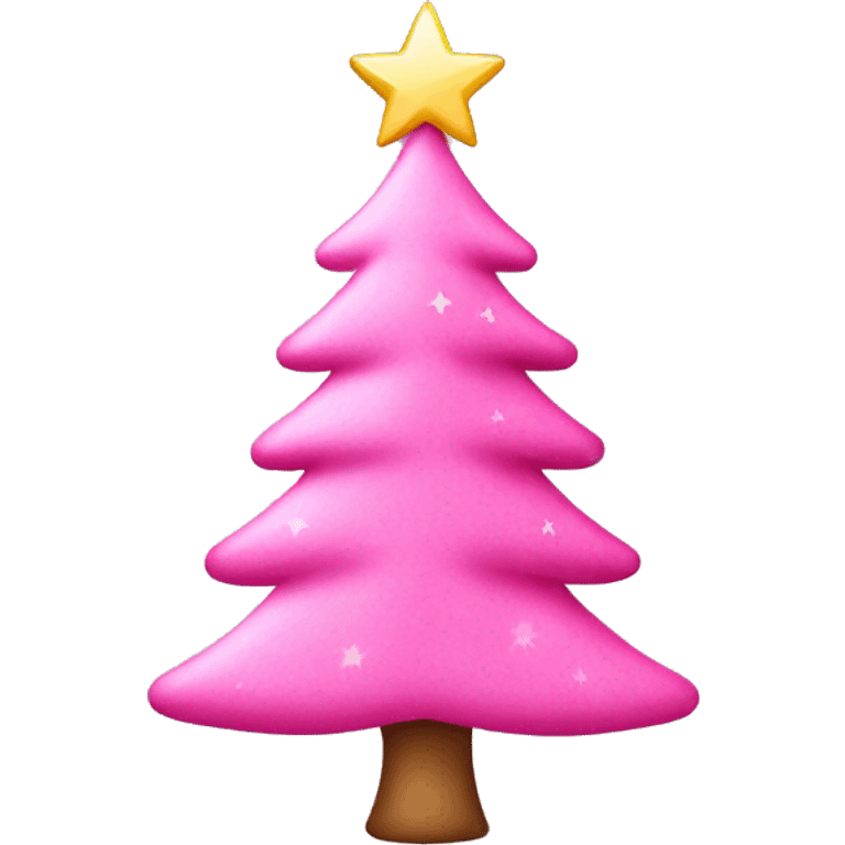 Pink Christmas tree with star on top  emoji