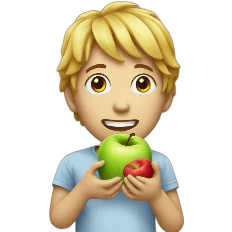 Eating apple emoji