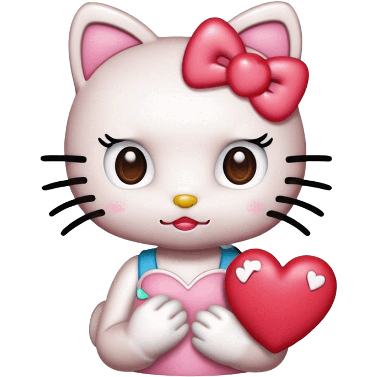 Hello Kitty co ojosde corazón  emoji