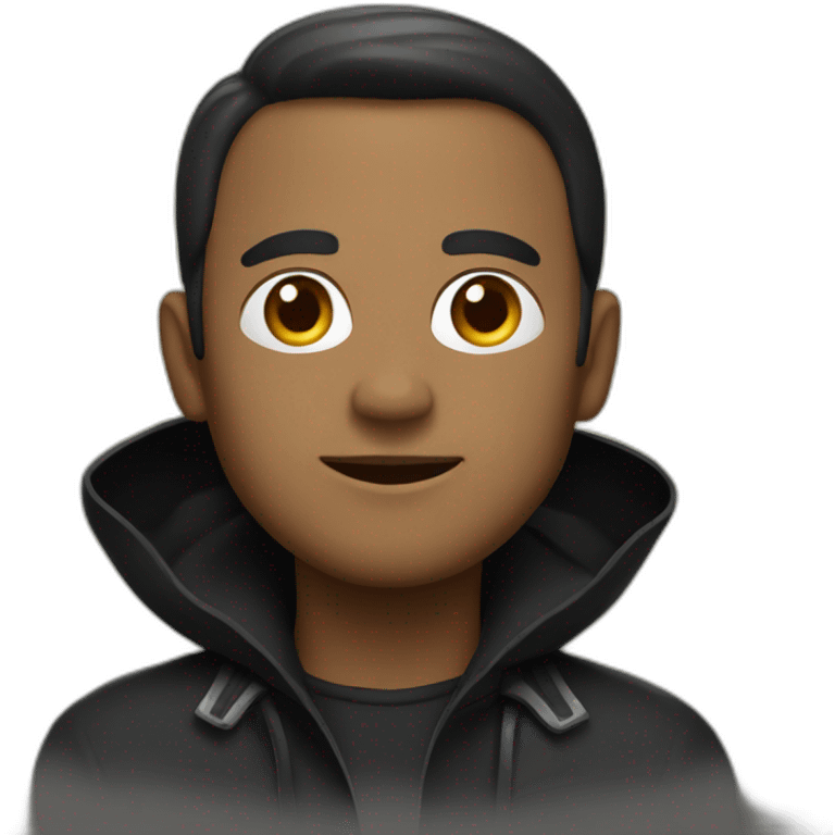 man in black raincoat emoji