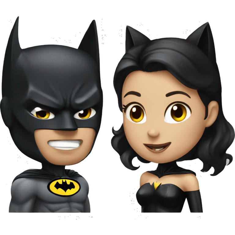 Batman and cat woman emoji