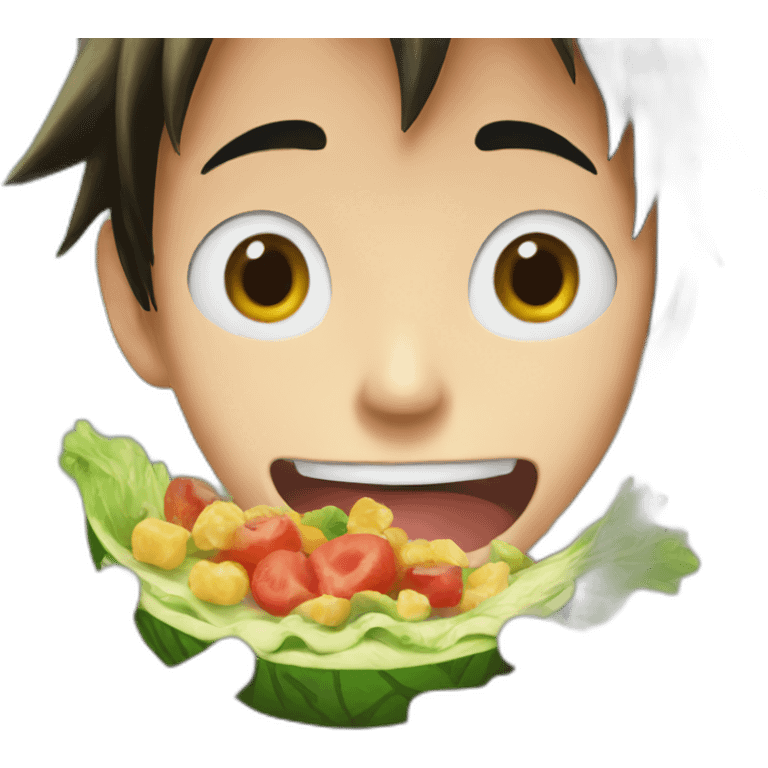 Luffy eating healthy food emoji