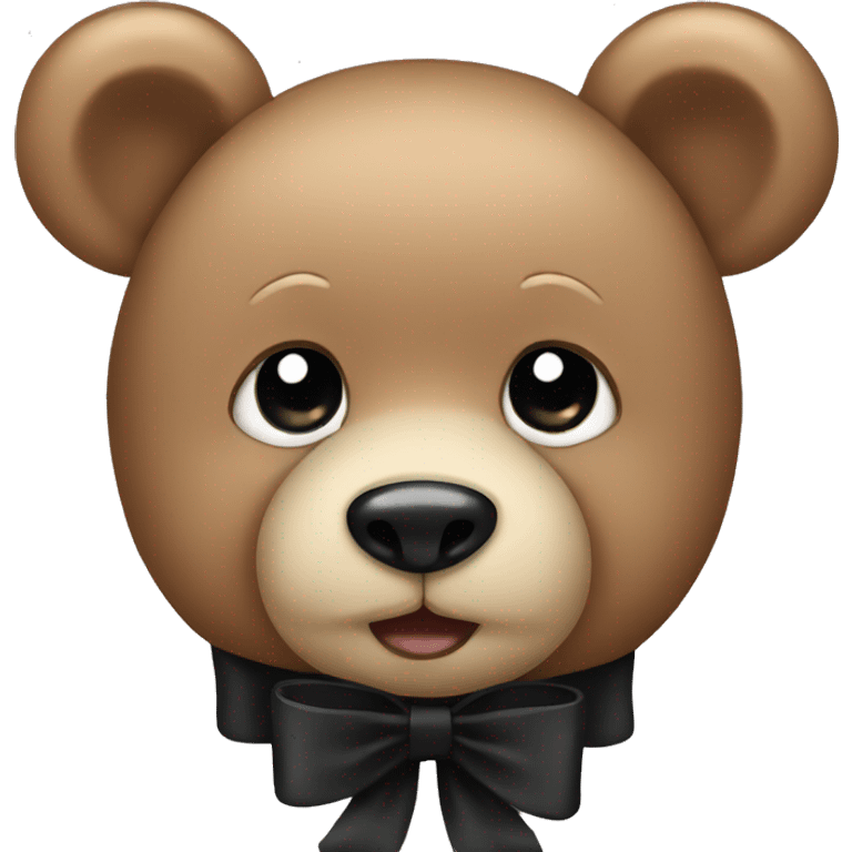 Teddy bear with black bow  emoji