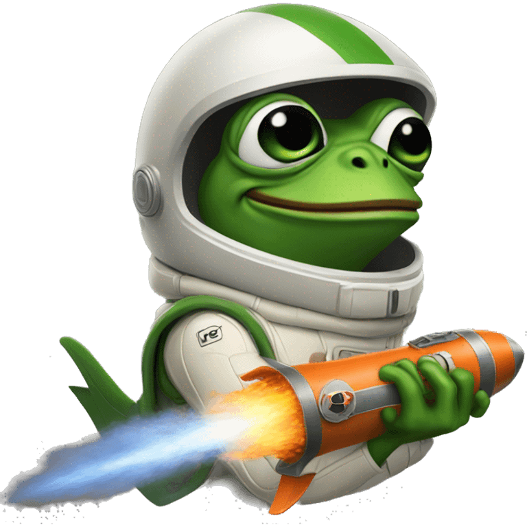 pepe with rocket  emoji