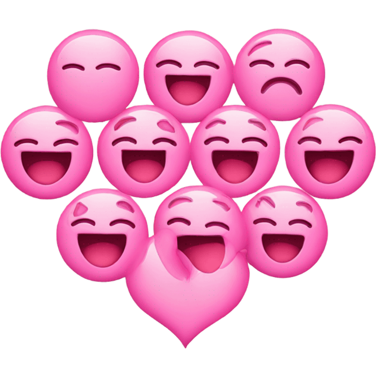 Blushing smiley with pink hearts  emoji