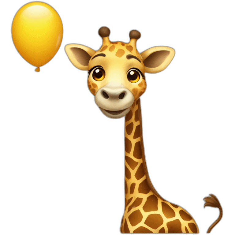 giraffe with ballon emoji