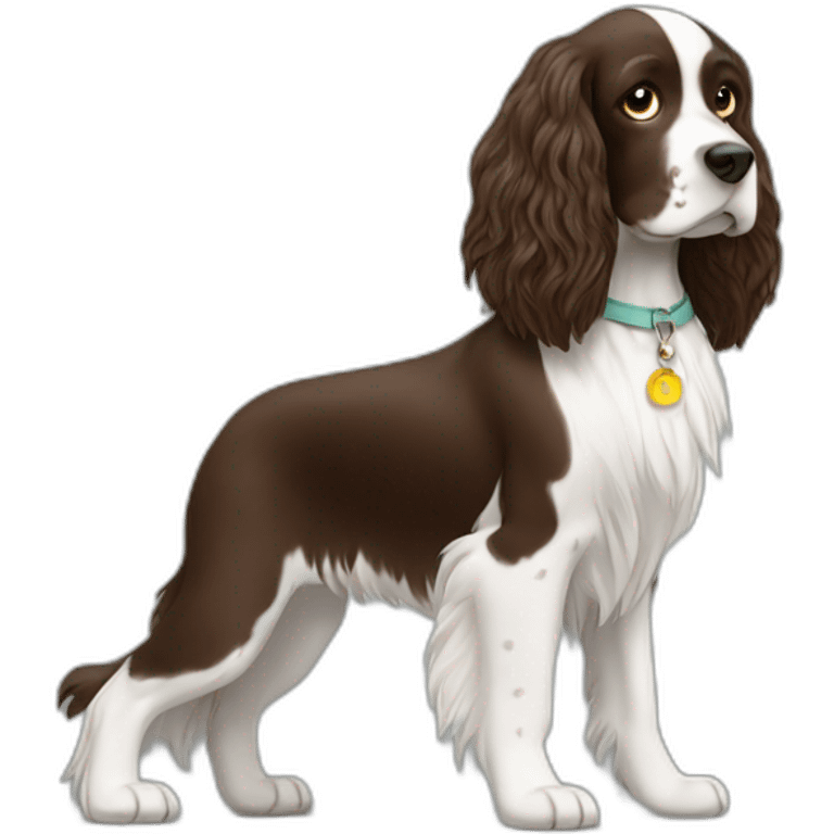 Springer spaniel and long hair woman  emoji