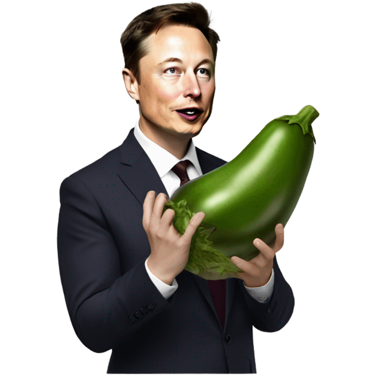 Elon musk eating an eggplant  emoji