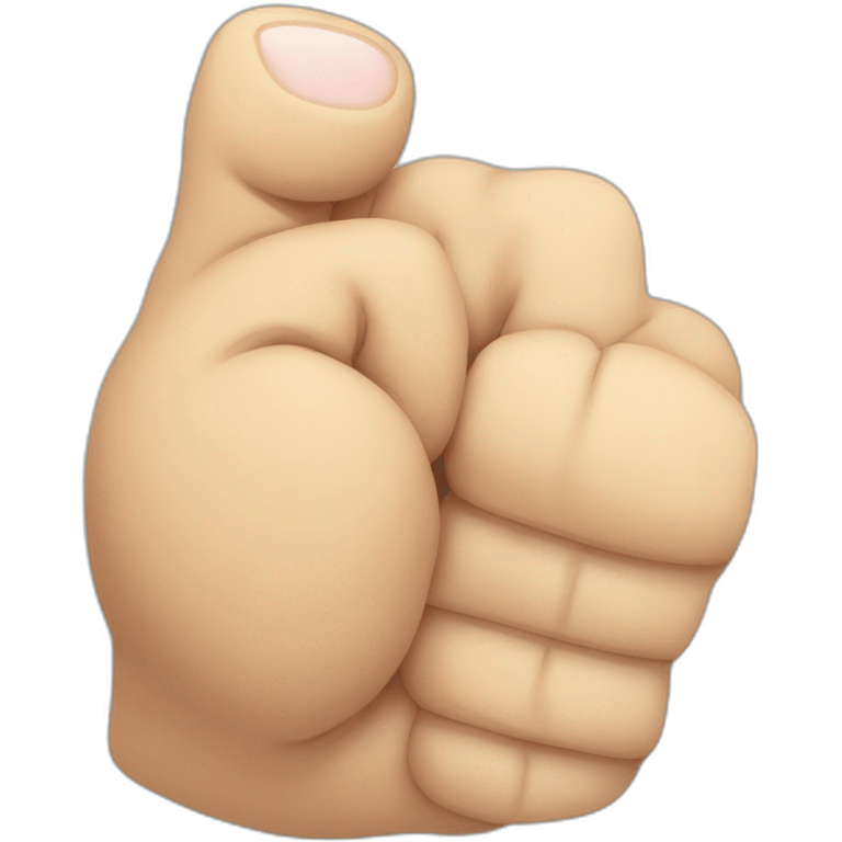 fist but thumb passed through index finger looking us emoji