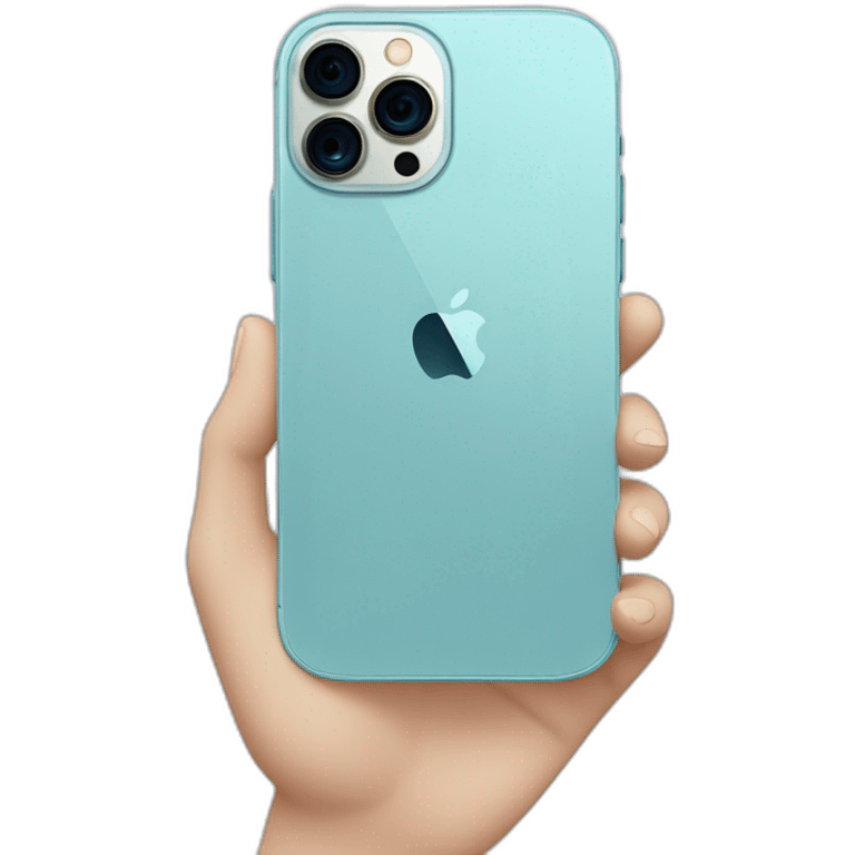 iPhone 13 Pro in light blue colour emoji