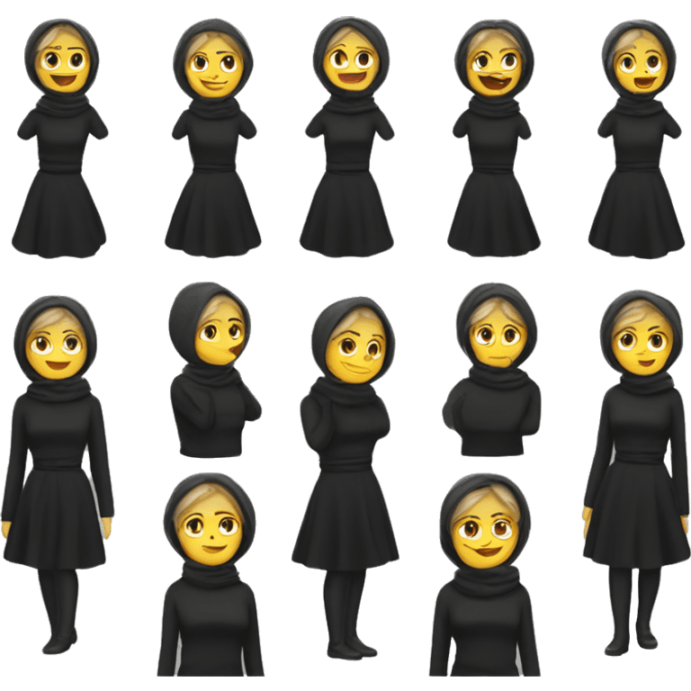 russian Women’s fall black outfit emoji