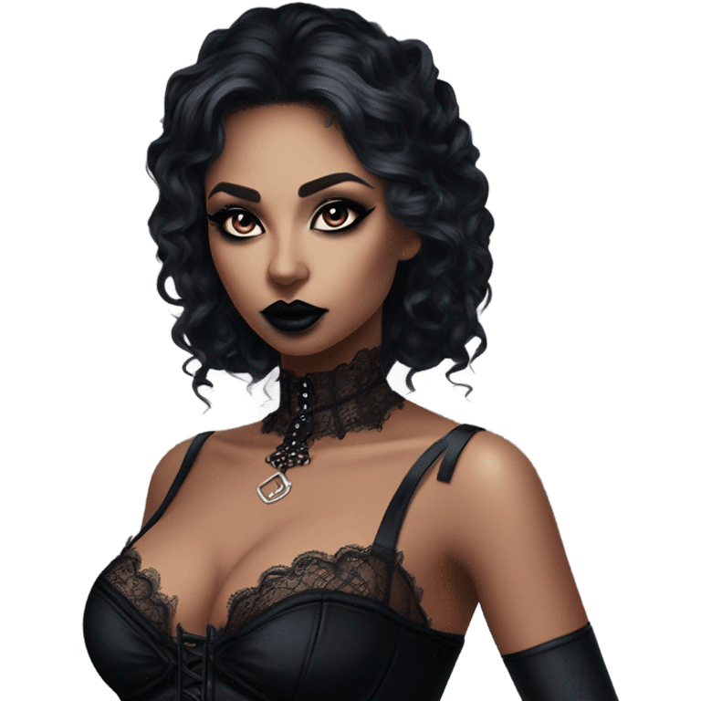 Hyper Realistic Goth victoria secret model emoji