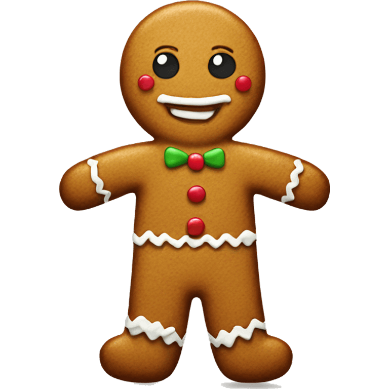 Gingerbread man with legs and arms cute emoji