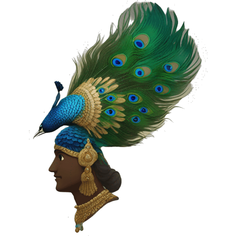  peacock feather on Krishna head emoji