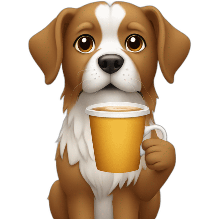 dog drinking coffee emoji