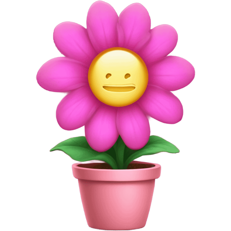 Pink pot with a magical flower  emoji