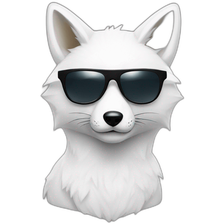 White fox with sunglasses emoji