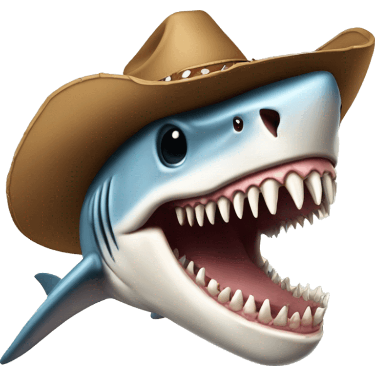 shark skull with cowboy hat emoji