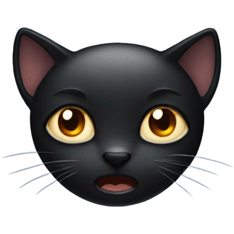 Crying black cat emoji