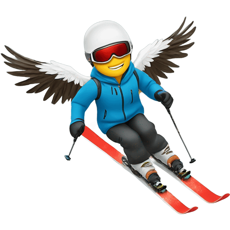 ￼ skier with Eagle wings emoji