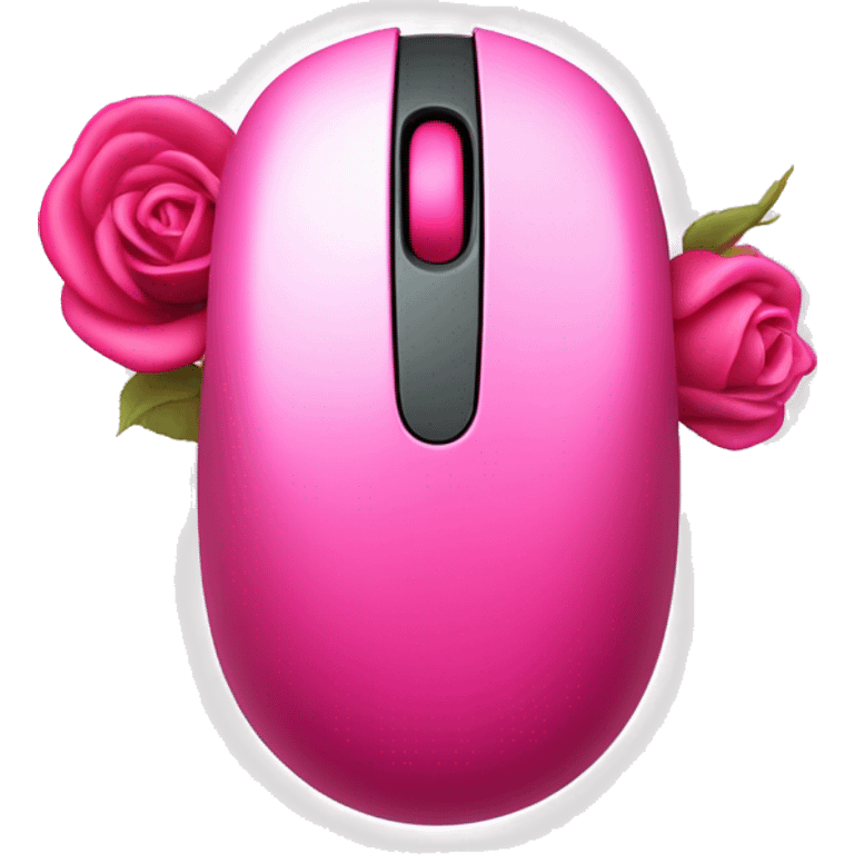 Rose red Pink “computer mouse” with hot pink accents  emoji