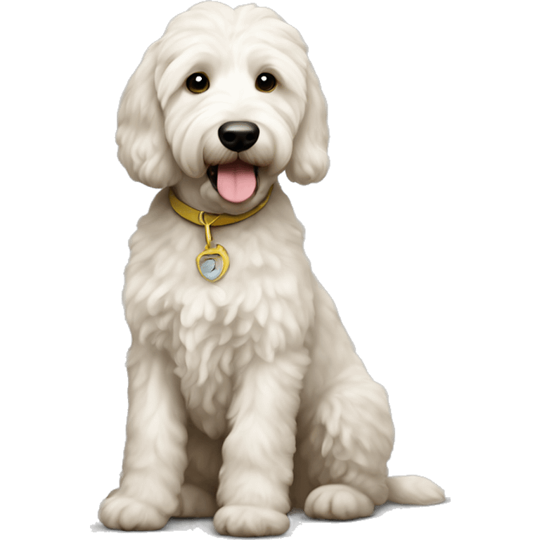 White Goldendoodle dog emoji